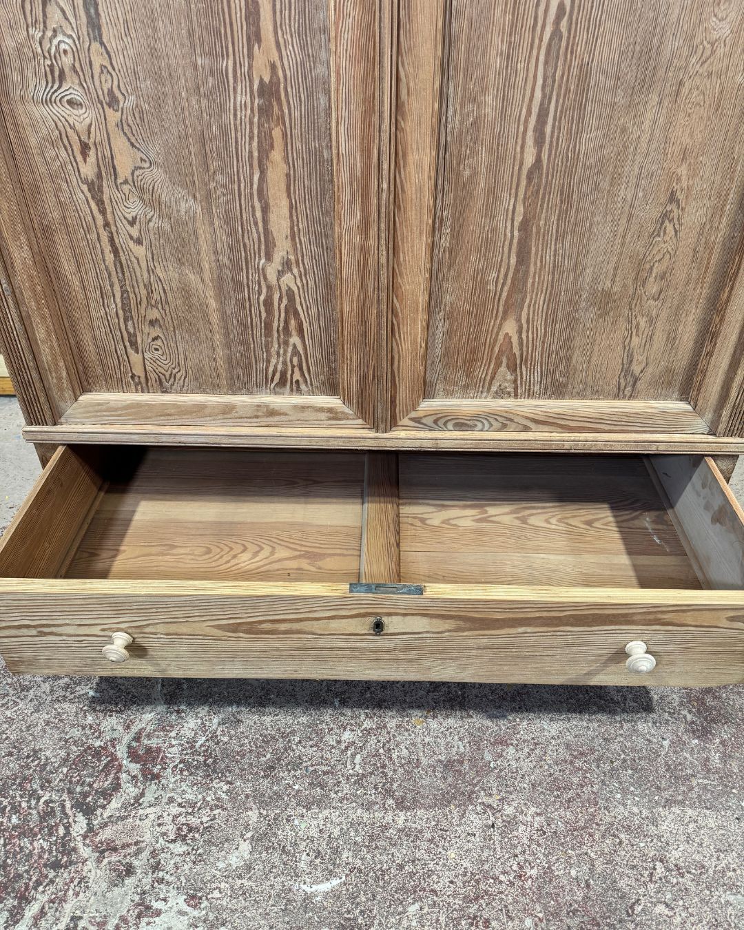 Antique wardrobe in solid pitch pine