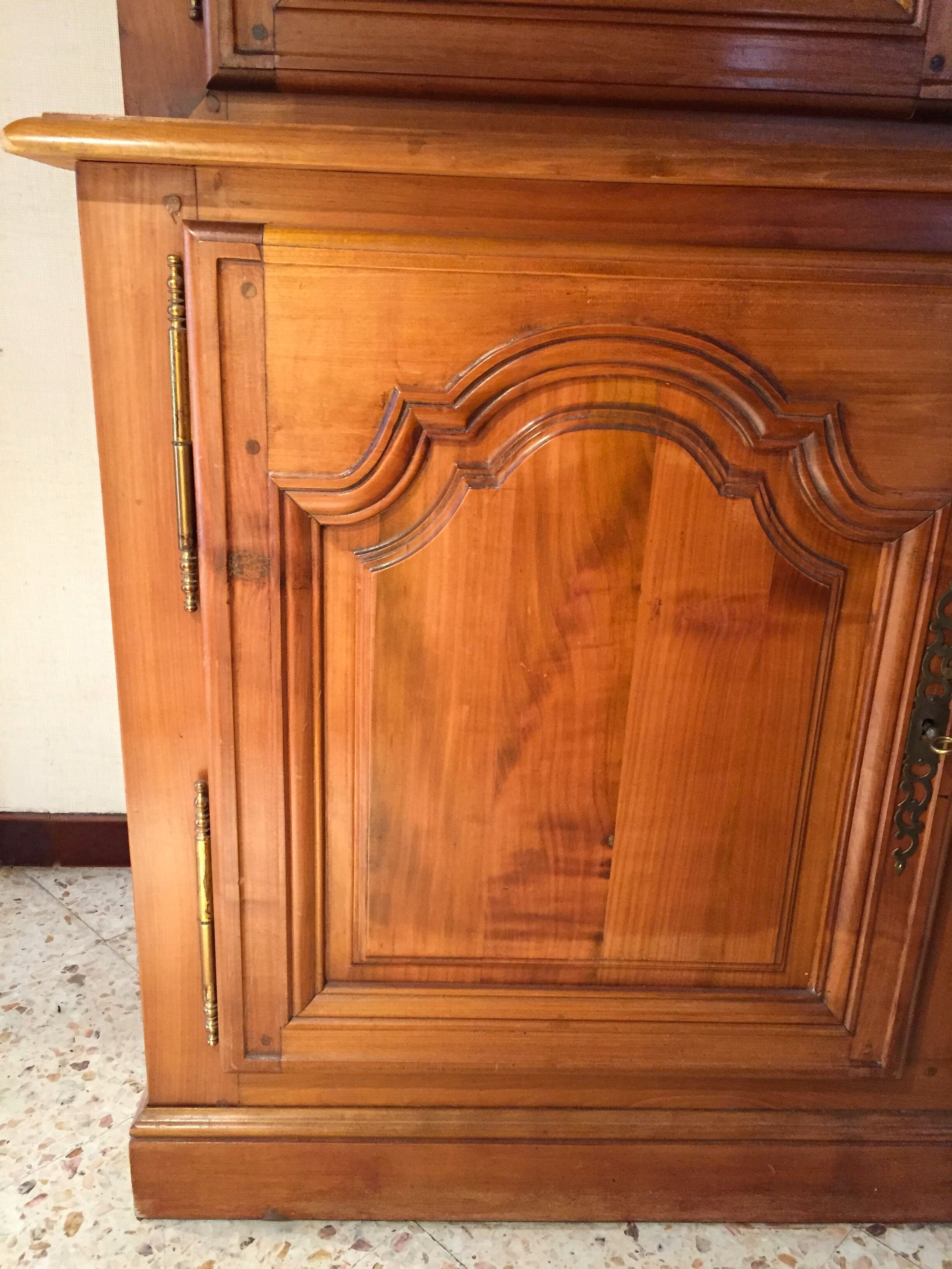 Vintage glass library in solid cherry