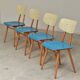 Lot de 4 chaises bois TON Bystrice Thonet bleu