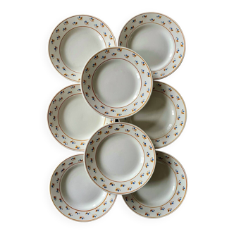 8 Creil Montereau dessert plates