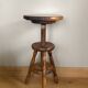 Rotating stool in solid wood, tripod base, 20th century