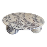 Round Coffee Table Viola Violet Marble with Ball Sphere Legs