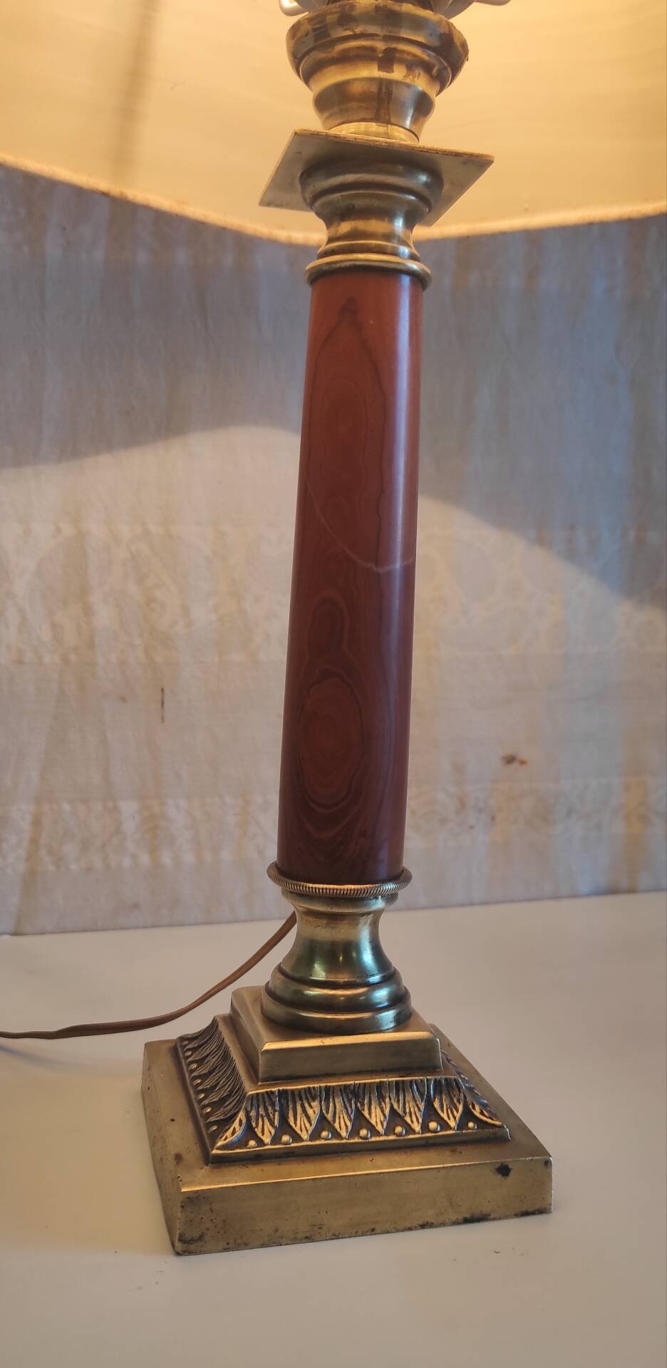 Table lamp base in bronze and marble - 19th century