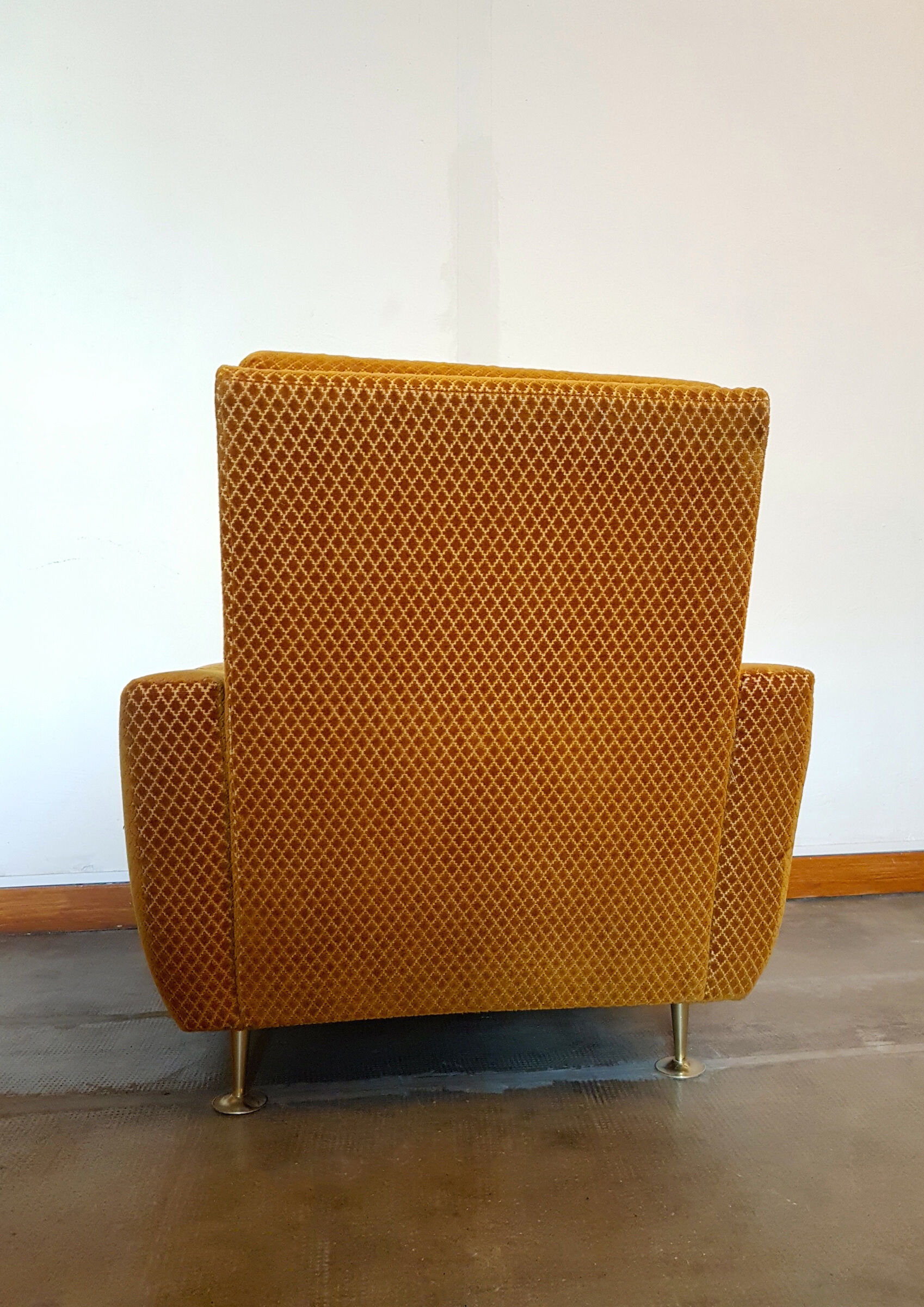 Pair of vintage mustard velvet chairs