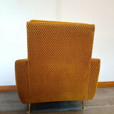 Pair of vintage mustard velvet chairs