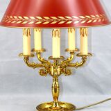 Bronze Bouillotte Lamp in Solid Empire Style Five Lights * Lucien Ga