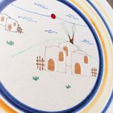 Cream Ceramic Wall Plate from Italy 1980s Studio Ceramics – Hand-Painted, Mid-Century Folk Art