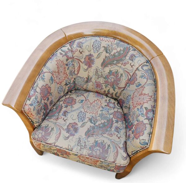 2 x fauteuil / fauteuil club / tissu fleuri / années 1980