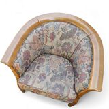 2 x armchair / club chair / floral fabric / 1980s