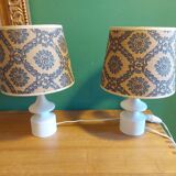 2 vintage 60's wooden bedside lamps