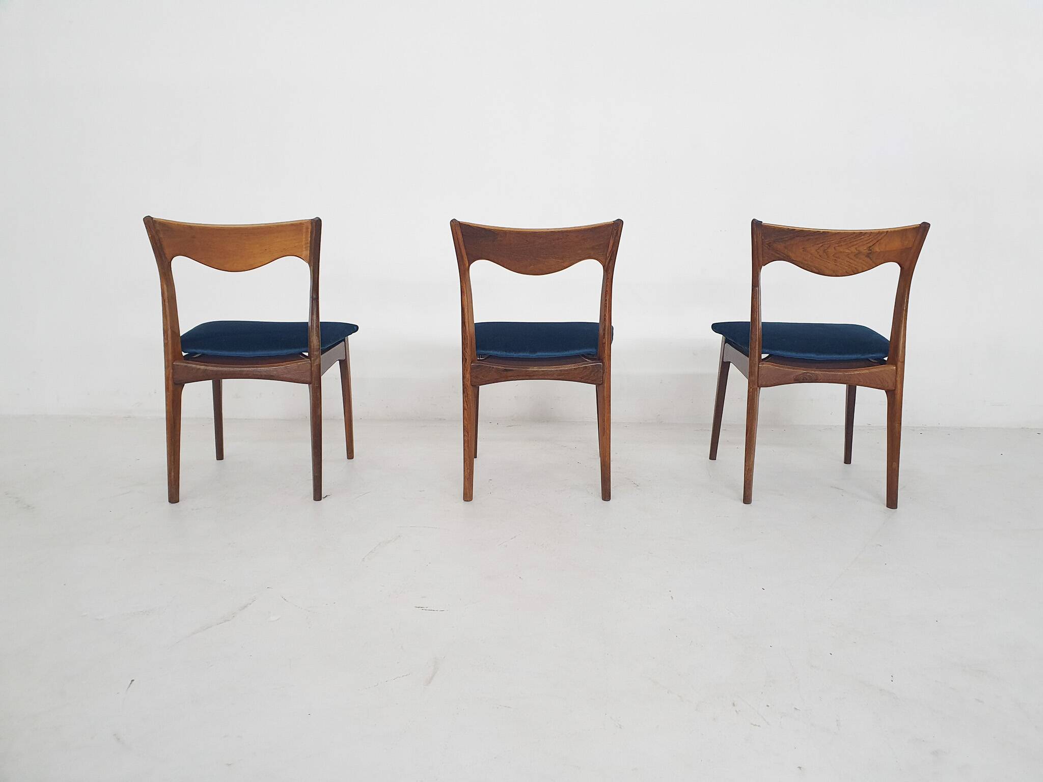 Set of 3 rosewood "AWA" dining chairs, the Netherlands 1950's