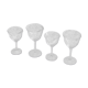 4 verres à vin art déco, motif floral ciselé, verre et cristal