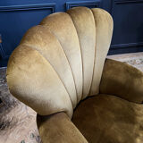 Pair of velvet Napoleon III style armchairs
