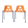 Set de 2 chaises orange design 70