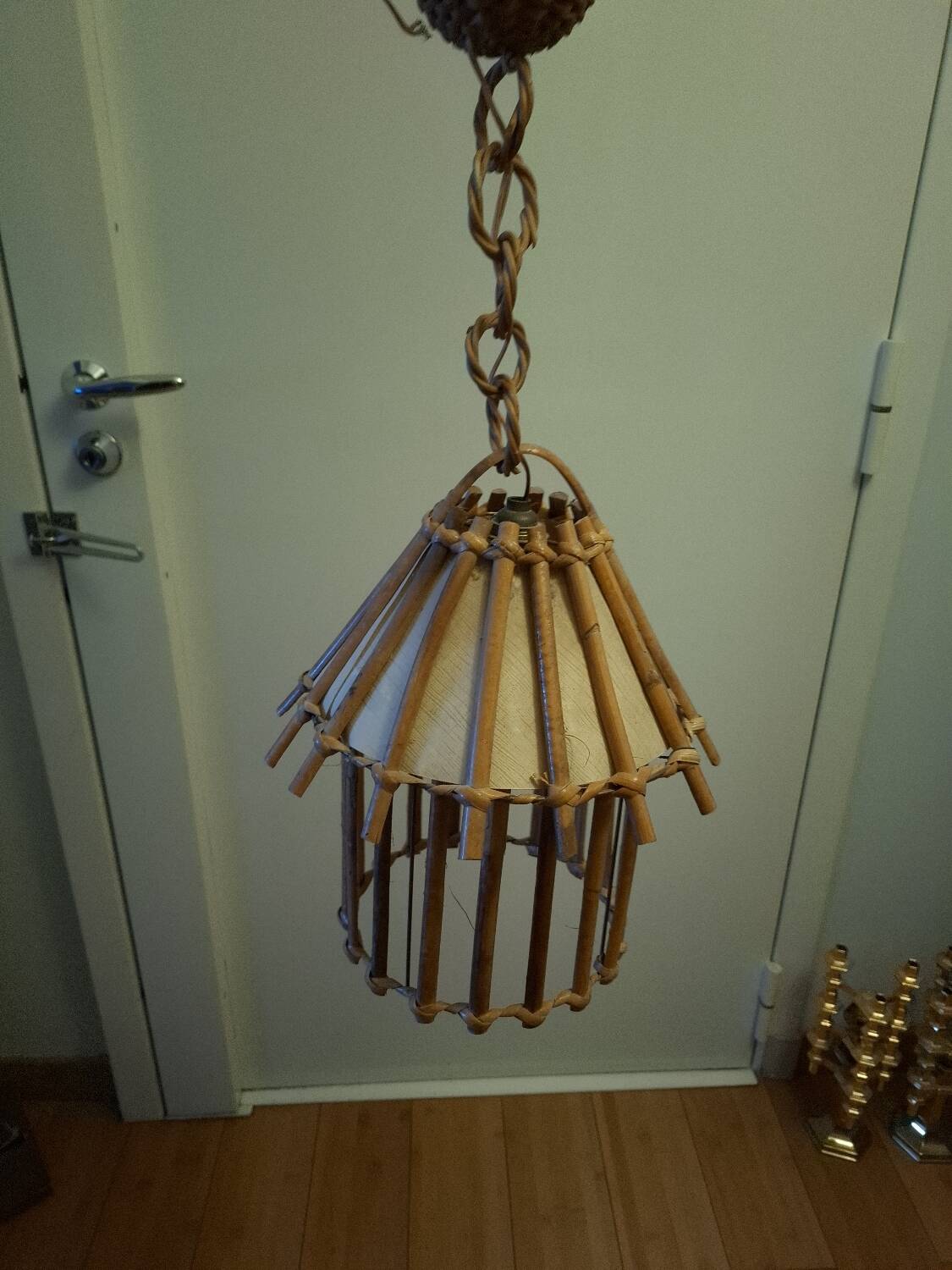 Vintage 60s rattan pendant light