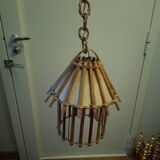 Vintage 60s rattan pendant light