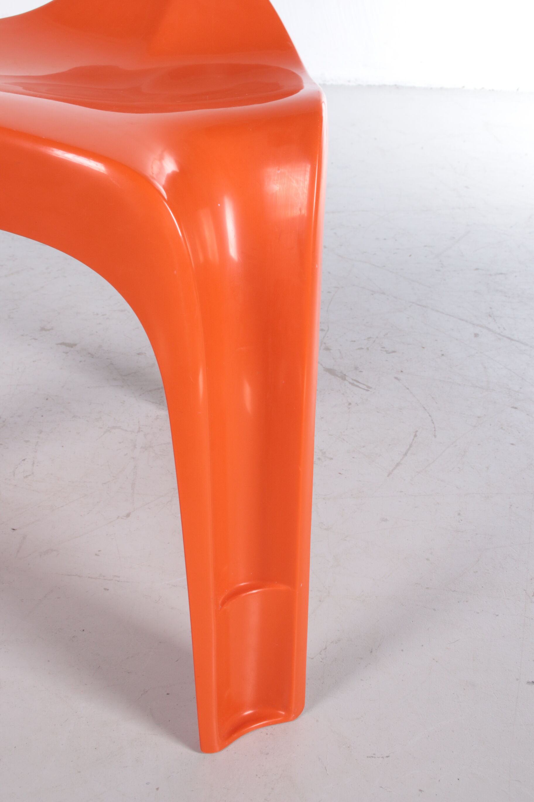 Tabouret vintage orange space age par Casala, 1960