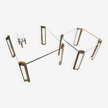 Glass and brass coffee tables by Peter Ghyczy