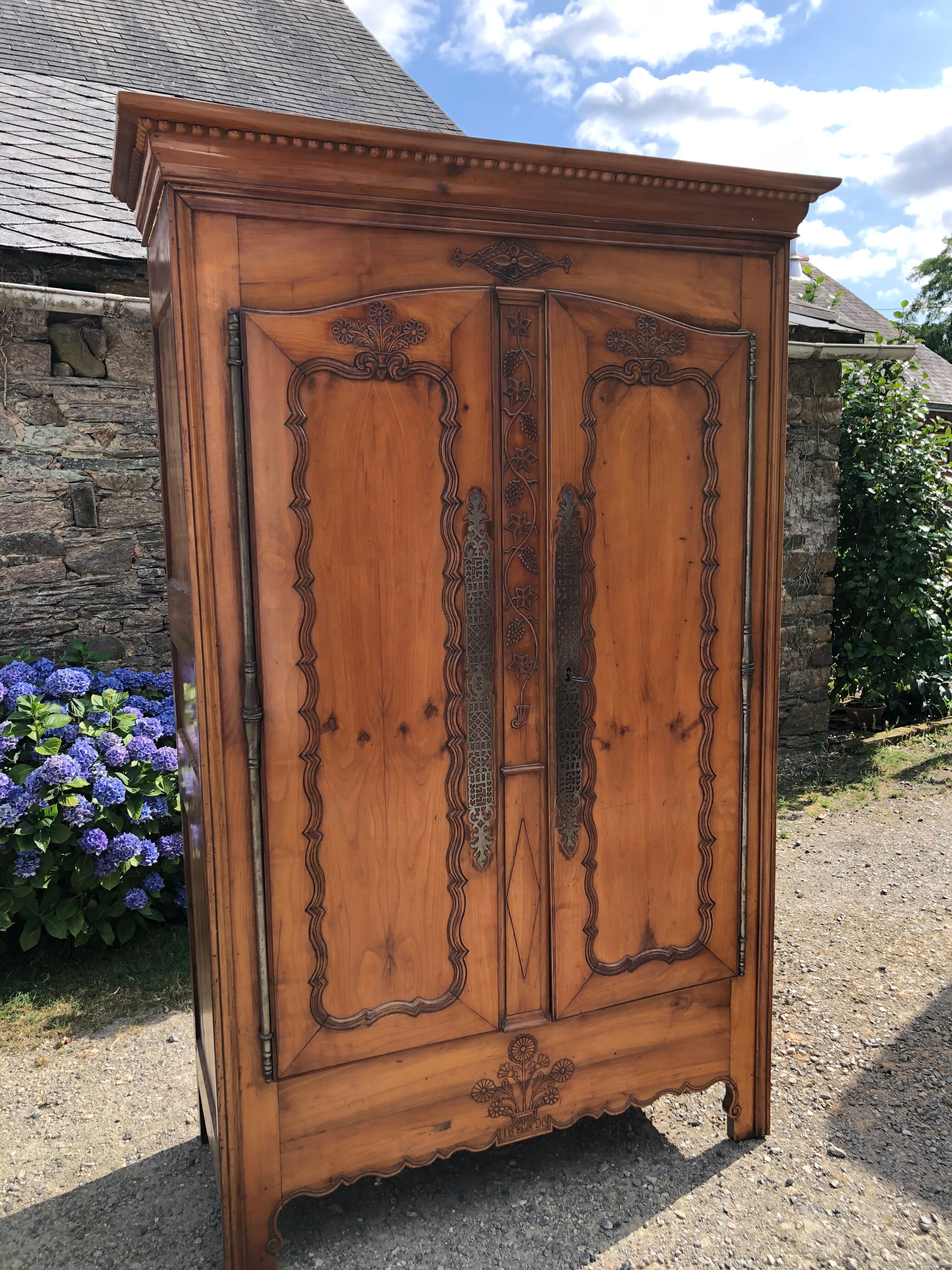 Louis XV style cherry wood cabinet late 19th century
