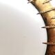 Ceiling light with forged gold nails and opaque white glass, 1950s.