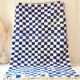 Majorelle Blue Moroccan Checkerboard Rug. Handmade, 100% pure wool. 255x165cm
