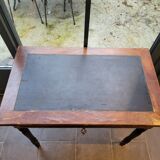 Side table with drawer and leather top