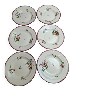 Lot de 6 assiettes creuses - peint