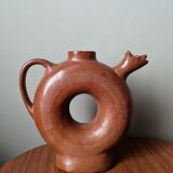 Handmade terracotta vase pottery Mexico