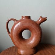 Handmade terracotta vase pottery Mexico