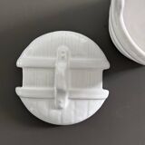 Earthenware barrel butter dish