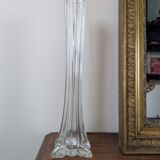 Large vintage ribbed glass soliflore – Elegant mid-20th century design