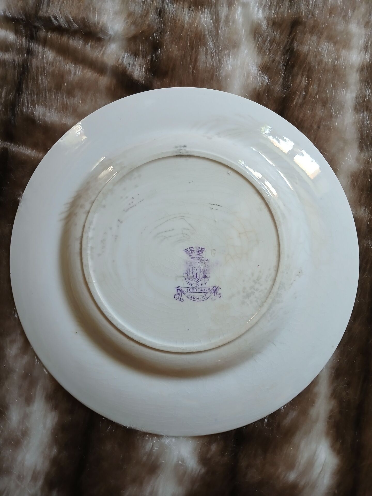 13 mismatched flat plates in ironstone