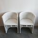 Pair of antique horseshoe accent chairs attributed to Hans Gunther Reinstein.