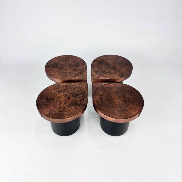 Lot de 4 tables d'appoint en forme de goutte d'eau Felix de Boussy pour Studio Begali