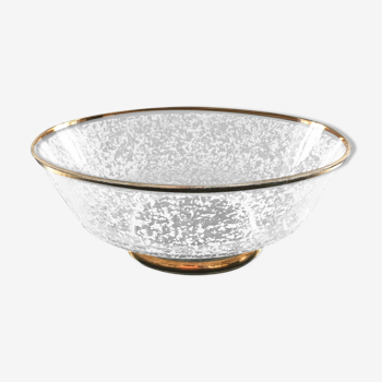 Saladier frosted glass gold net