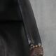 Wooden and black cow leather antique English Gainsborough side/desk/chair