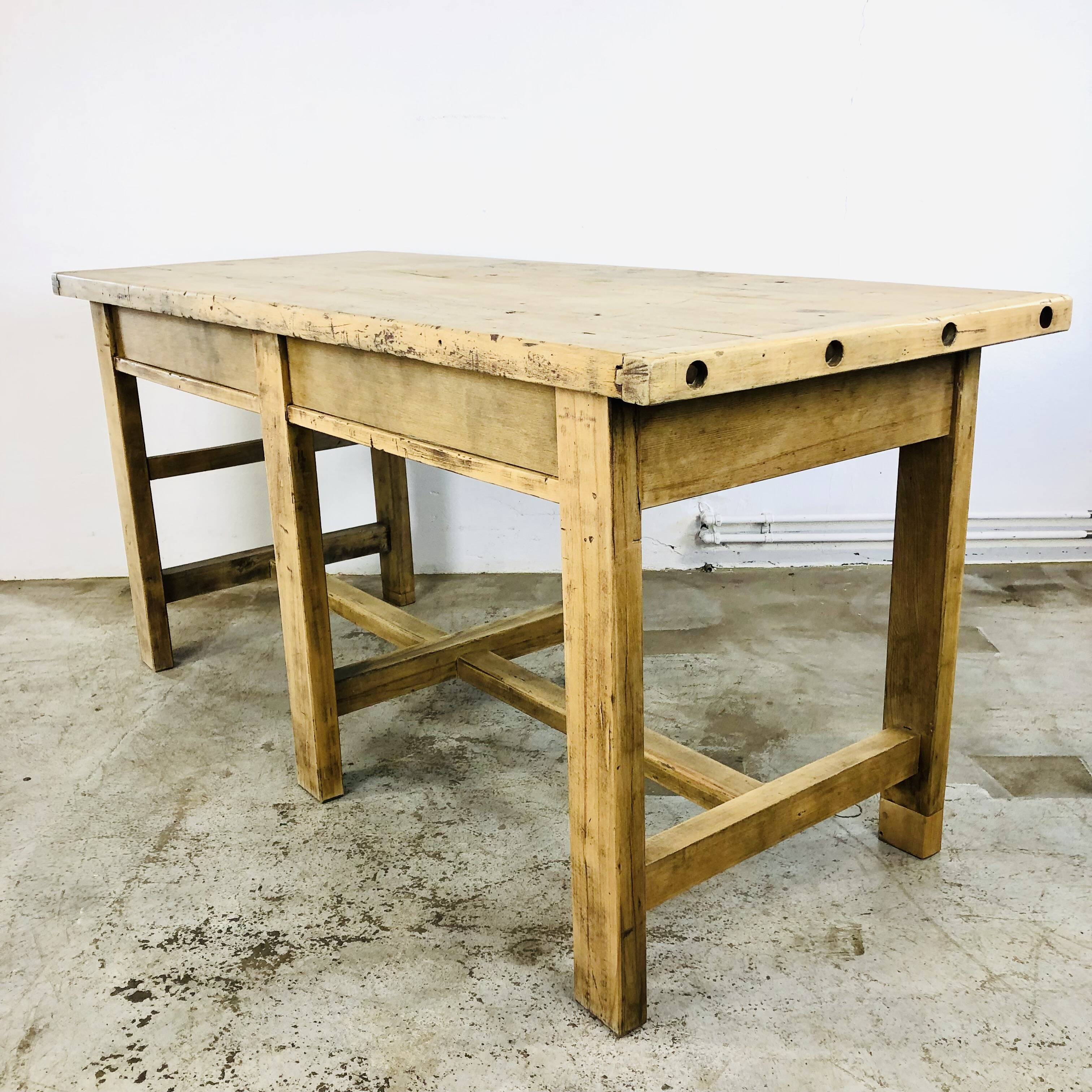 French old beech bakery table