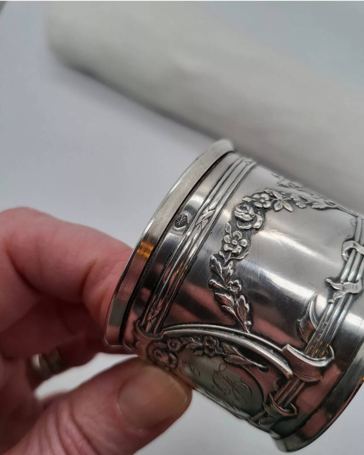 Antique Silver Napkin Ring Hallmarked Minerva Goldsmith Louis Coignet
