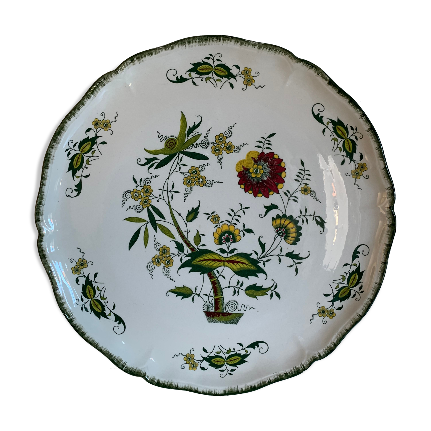 Large earthenware dish Digoin Sarreguemines