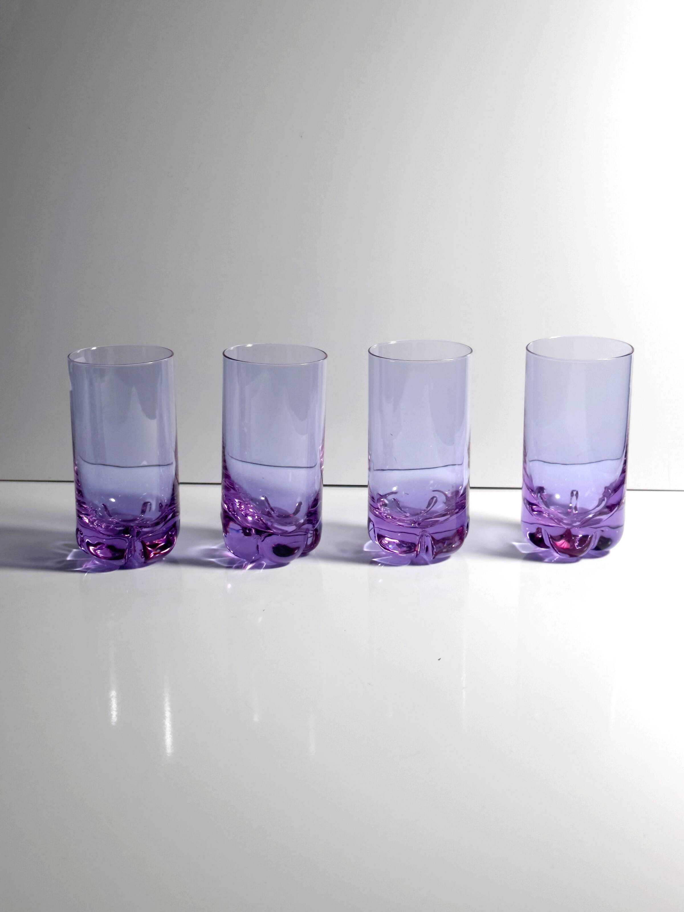 4 Alexandrite Glasses - Italy 1970s