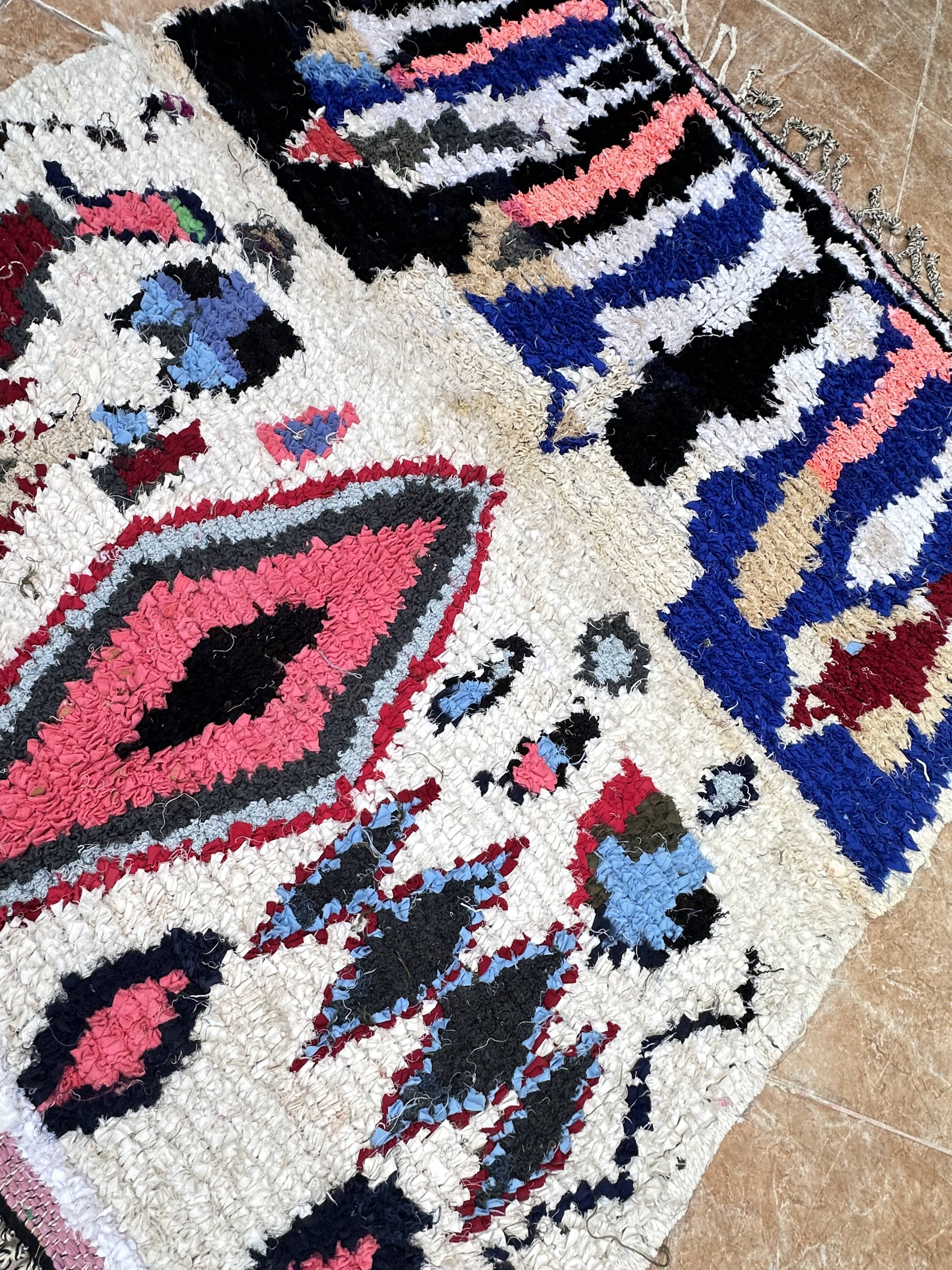 Tapis Boucherouite | Tapis marocain | Tapis éclectique | Tapis marocain