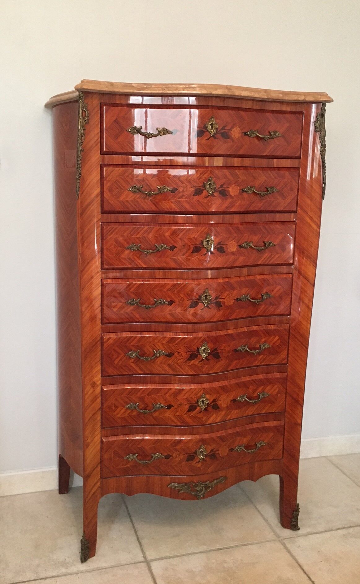 Semainier in marquetry