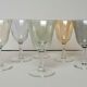 6 iridescent harlequin glasses in port