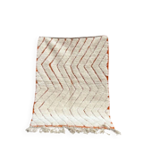 Handmade white wool Berber rug, size 100 x 200 cm