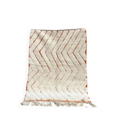 Handmade white wool Berber rug, size 100 x 200 cm