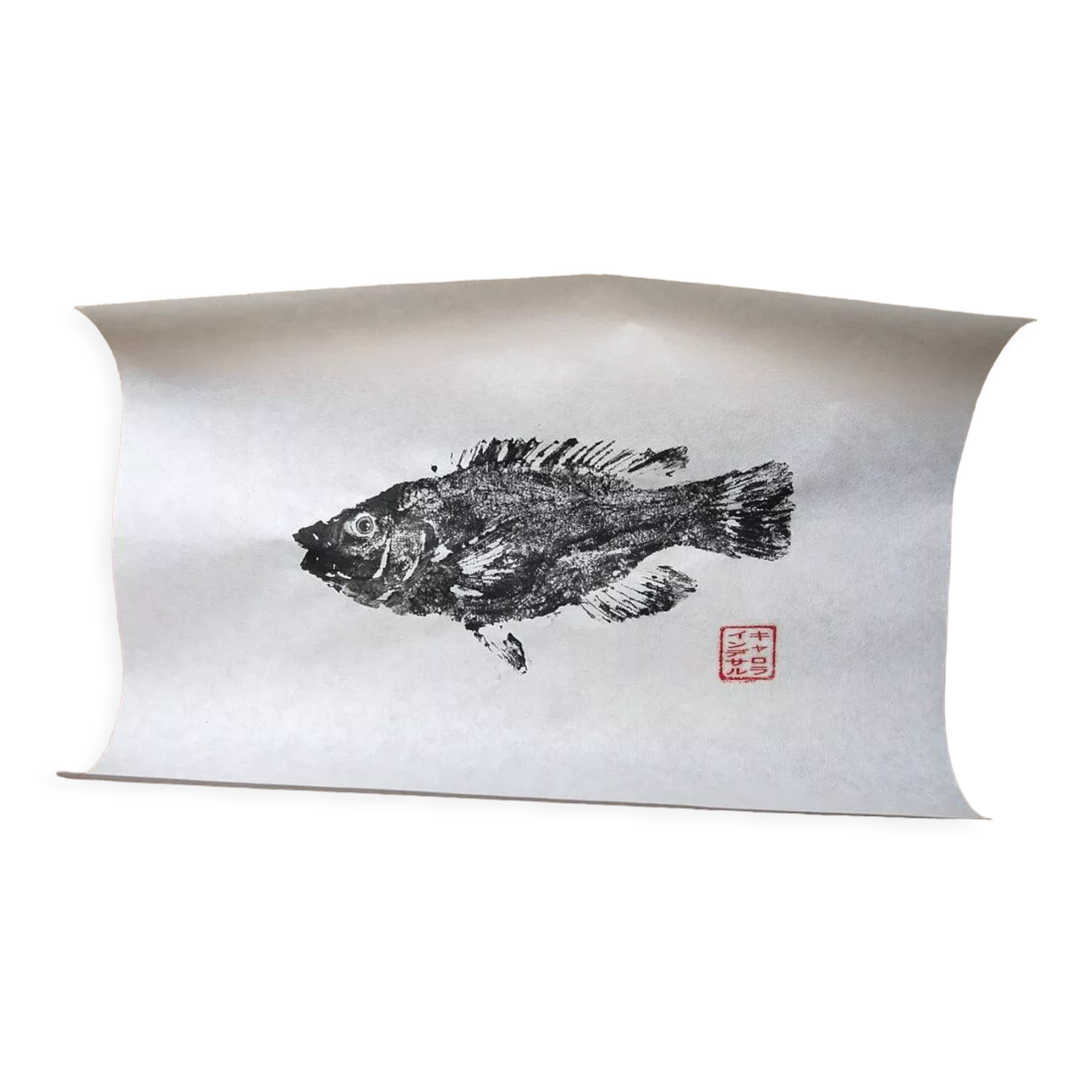 Original Gyotaku depicting a rock fish