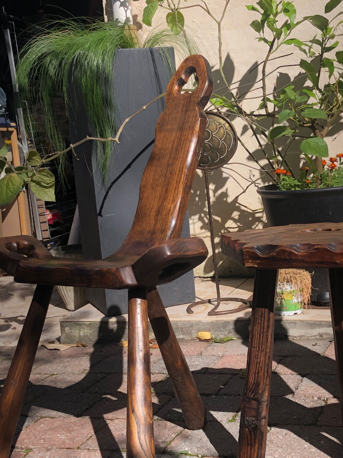 Brutalist chairs and stool