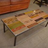 Table basse vintage Capron 1970 en céramique