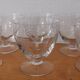 Set of 8 old glasses on base with chiseled decor