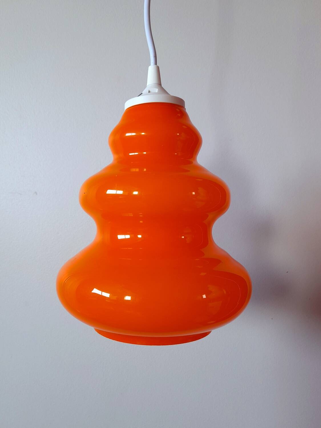 70s orange opaline pendant light
